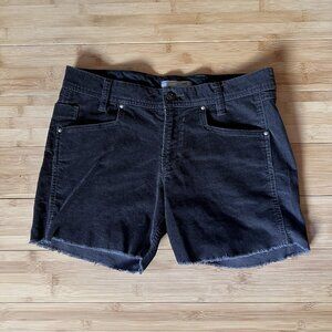 Horny Toad Cut-Off Corduroy Shorts Charcoal Gray Frayed Hem Pockets Women Size 4